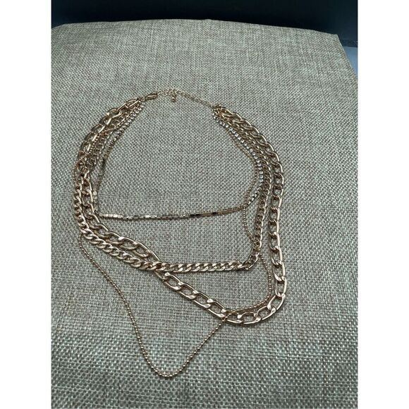 Missgrace Layered Rose Gold Chain Choker Necklace Adjustable Clasp Anniversary - Picture 3 of 6